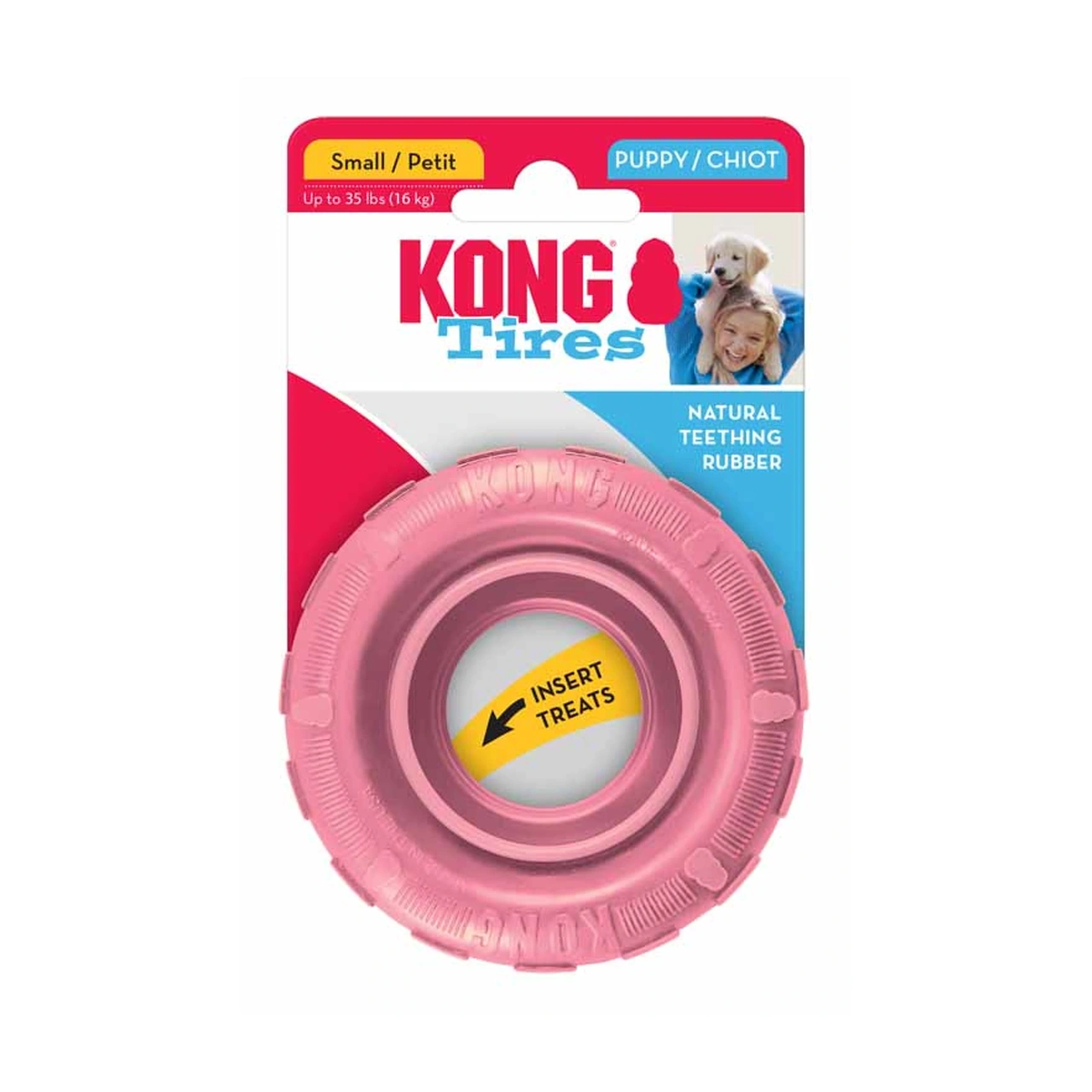 KONG Puppy Tyres S - fyldbart gummidæk til hvalpe